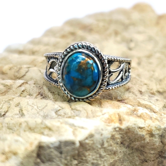 Artisan Crafted Mojave Blue Turquoise Sterling Silver 925 Ring Size 8 NWT - Picture 1 of 7